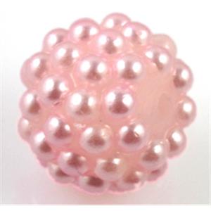 round resin bead, pink, 14mm dia, 2.5mm hole [FGOTH26]