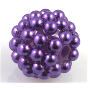 resin bead, round, purple, 14mm dia, 2.5mm hole [FGOTH27]