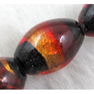 Rice dichromatic Foil Glass Lampwork Bead, 12x16mm, 25pcs per st [FGOVA012C01]