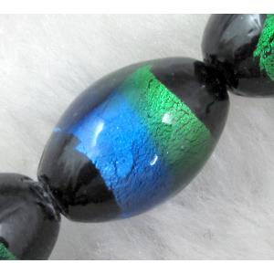 Rice dichromatic Foil Glass Lampwork Bead, 12x16mm, 25pcs per st [FGOVA012C03]