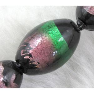 Rice dichromatic Foil Glass Lampwork Bead, 12x16mm, 25pcs per st [FGOVA012C04]