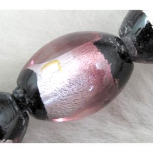 Rice dichromatic Foil Glass Lampwork Bead, 12x16mm, 25pcs per st [FGOVA012C06]