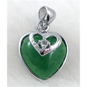 Fashion copper pendants with jade, 13mm [FGPD226]