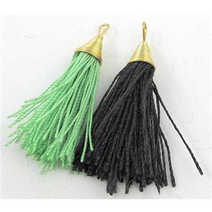 handmade tassel pendant with nylong wire, mixed, approx 45mm length [FGPD41]