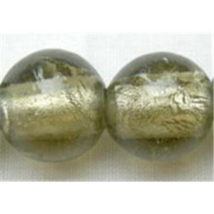 Lampwork Glass Beads with silver foil, round, 12mm dia, 33pcs per st [FGRD13-12MM]