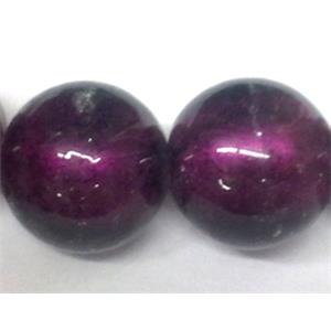 Sterling Silver Foil Round glass bead, dark purple, 18mm dia, 22pcs per st [FGRD16-925]