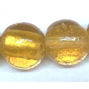 24K Gold Foil Round glass bead, golden, 18mm dia, 22pcs per st [FGRD25-24KG18MM]