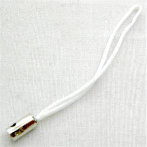 Mobile phone cord, white, tube:4mm dia, 50mm length [FGSH001]