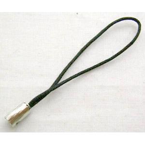 cellphone strap, Black String hanger with ends tube, tube:4mm dia, 50mm length [FGSH002]
