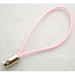 Mobile phone cord, pink, tube:4mm dia, 50mm length [FGSH008]