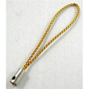 Gold String hanger with ends tube, tube:4mm dia, 50mm length [FGSH010]