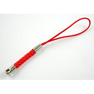 mobile phone strap, Red, String hanger with ends Clasp, 7cm(2.7 inch) length [FGSH012C02]