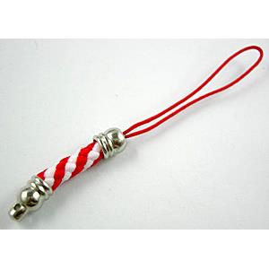 Mobile phone rope, String hanger with copper ends Clasp, 6.5cm(2.5 inch) length [FGSH013C01]