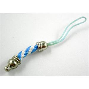 Mobile phone cord, String hanger with copper ends Clasp, 6.5cm(2.5 inch) length [FGSH013C03]