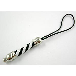 mobile phone strap, String hanger with copper ends Clasp, 6.5cm(2.5 inch) length [FGSH013C05]