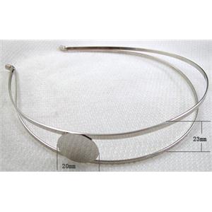 Platinum Plated steel alloy Hair Bands, 13x15cm,20mm, 23mm [FSBR02]