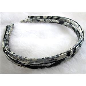 Head Bands, steel alloy, cord-braiding, 7mm wide, approx 13x15cm [FSBR10C19]