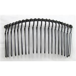 Black Iron Hair Comb, 38x75mm [FSHRIRON-20BK]