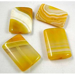 Natural Agate beads, Rectangle, yellow dye, 22x30mm,12pcs per st [GA02]