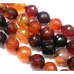 Fancy Agate Stone beads, faceted round, 4mm dia, approx 100pcs per st [GA183-4MM]