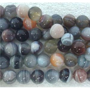 natural round botswana agate beads, gray, 10mm dia, approx 38pcs per st [GA196-10MM]