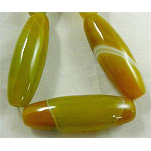 Natural Agate beads, oval, 13.5x40mm, 10pcs per st [GA22]