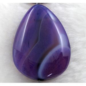 Natural Agate beads, Flat tear drip, 25x30mm, 10pcs per st [GA28]