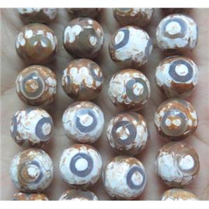 tibetan style Agate Stone beads, faceted round, coffee, eye, 8mm dia [GA329-8MM]