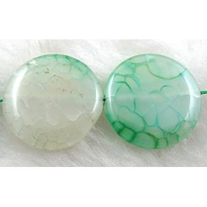 green veins Agate beads, circle, 25mm dia, 15pcs per st [GA33]