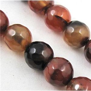 fancy Agate Stone beads, faceted round, 12mm dia, approx 32pcs per st [GA348-12MM]