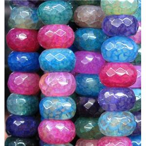 veins Agate Stone beads, faceted abacus, mixed color, approx 5x8mm, 75pcs per st [GA376-8MM]