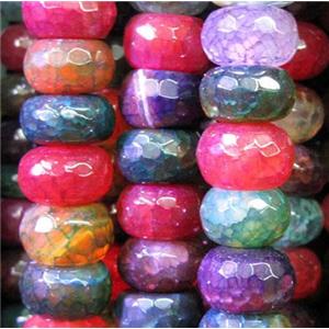 veins mixed Agate Stone beads, faceted abacus, mix color, approx 5x8mm, 75pcs per st [GA378-8MM]