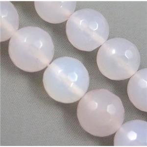 faceted round white Agate Beads, 4mm dia, approx 100pcs per st [GA39-4MM]