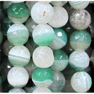 faceted round Druzy Agate beads, green, 12mm dia, approx 31pcs per st [GA395-12MM]