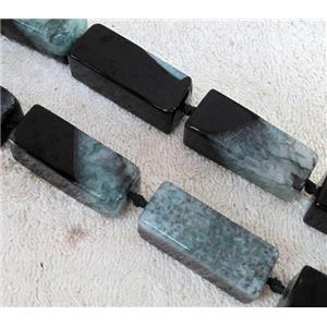 Agate Druzy beads, cuboid, blue, approx 15x15x40mm. 16 inches [GA431]