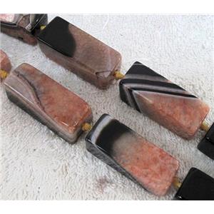 Agate Druzy beads, cuboid, orange, approx 15x15x40mm. 16 inches [GA432]