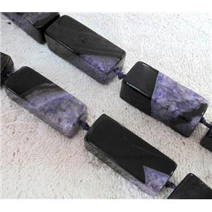 Agate Druzy beads, cuboid, purple, approx 15x15x40mm. 16 inches [GA434]