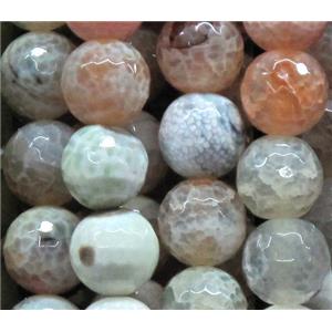 orange fire agate beads, faceted round, 16mm dia, approx 24pcs per st [GA477-16MM]