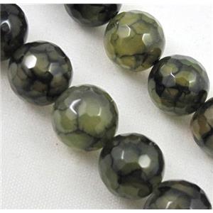 dragon veins agate beads, faceted round, 16mm dia, approx 24pcs per st [GA480-16MM]