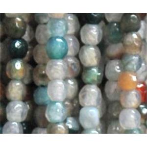 agate beads, faceted round, 4mm dia, approx 98pcs per st [GA484]
