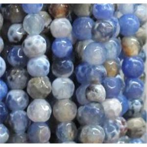 blue fire agate beads, faceted round, tiny, 4mm dia, approx 98pcs per st [GA486]