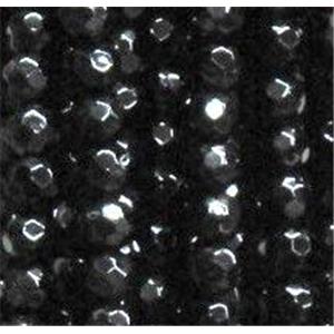 agate beads, faceted round, black, 4mm dia, approx 98pcs per st [GA489]