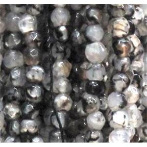 agate beads, faceted round, 4mm dia, approx 98pcs per st [GA492]