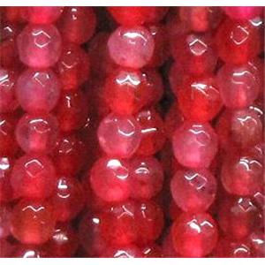agate beads, faceted round, pink, 4mm dia, approx 98pcs per st [GA495]