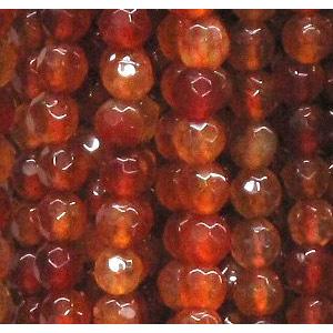 agate beads, faceted round, red, 4mm dia, approx 98pcs per st [GA496]
