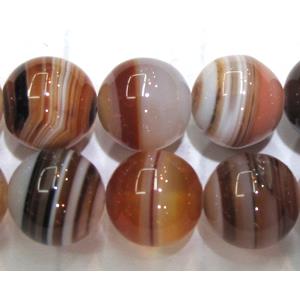 round red stripe Agate beads, 8mm dia, approx 50pcs per st [GA50]