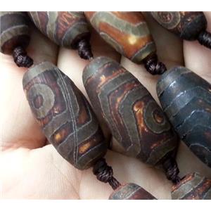 tibetan style agate beads, barrel, approx 13x25mm [GA566]
