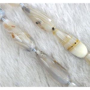 agate bead, faceted teardrop, approx 10-30mm [GA582]