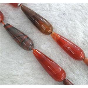 red agate beads, faceted 3D-teardrop, approx 10-30mm [GA583]