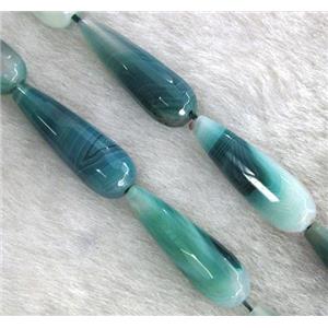 blue agate beads, faceted 3D-teardrop, approx 10-30mm [GA584]